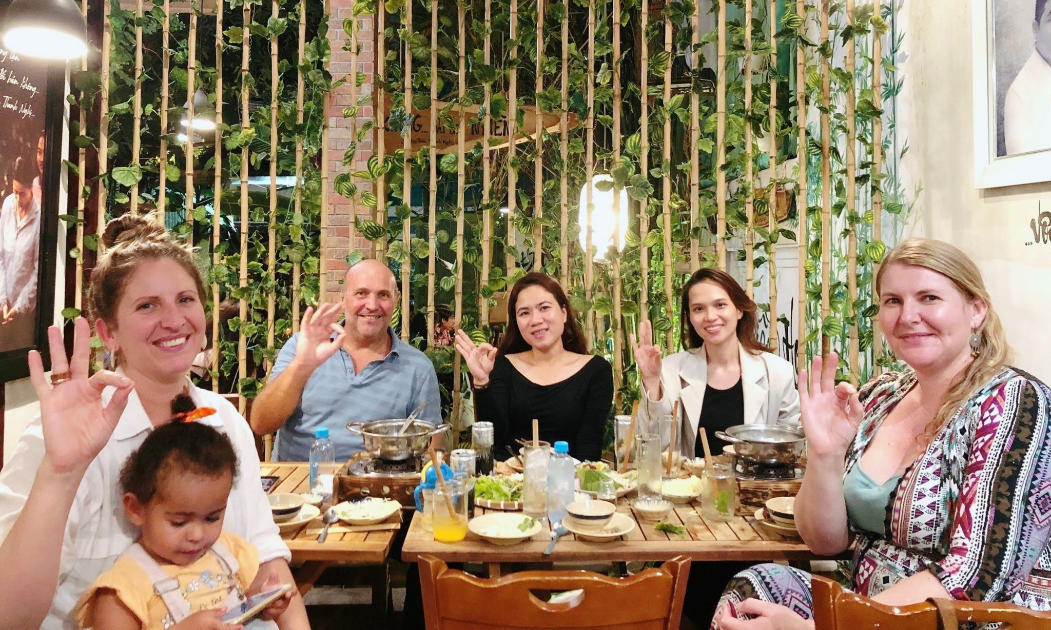 Happy Tourists Experiencing Vietnamese Vegan Specialties International customers enjoying fresh vegan meals and warm hospitality in Saigon 🌿