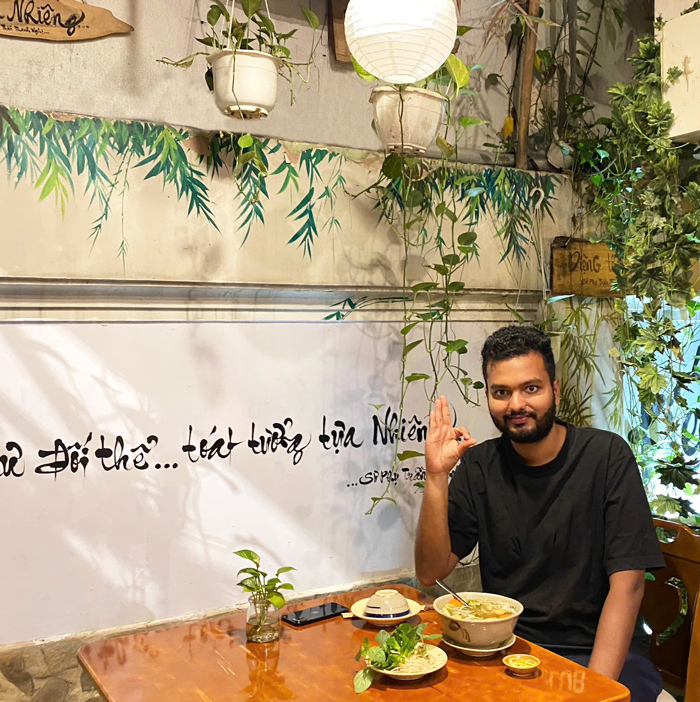 Foreign guests enjoying authentic vegan dining in Vietnam