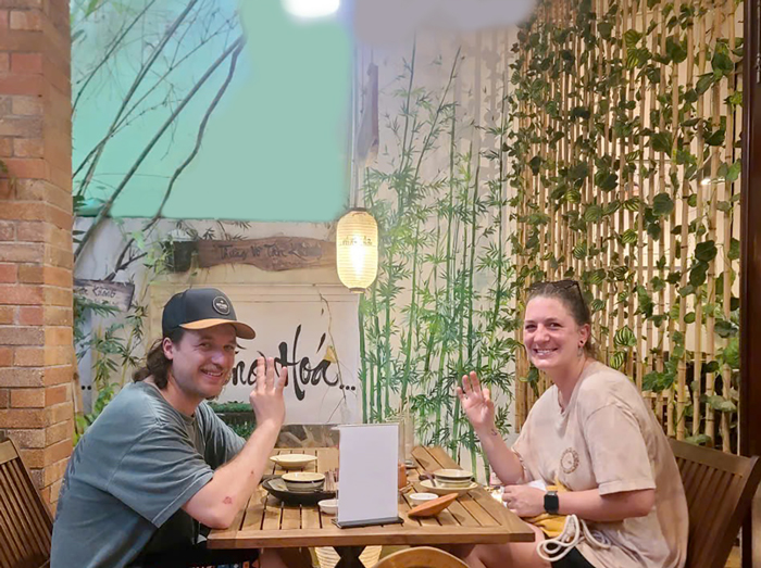 International guests enjoying vegetarian dining during their stay in Ho Chi Minh City.