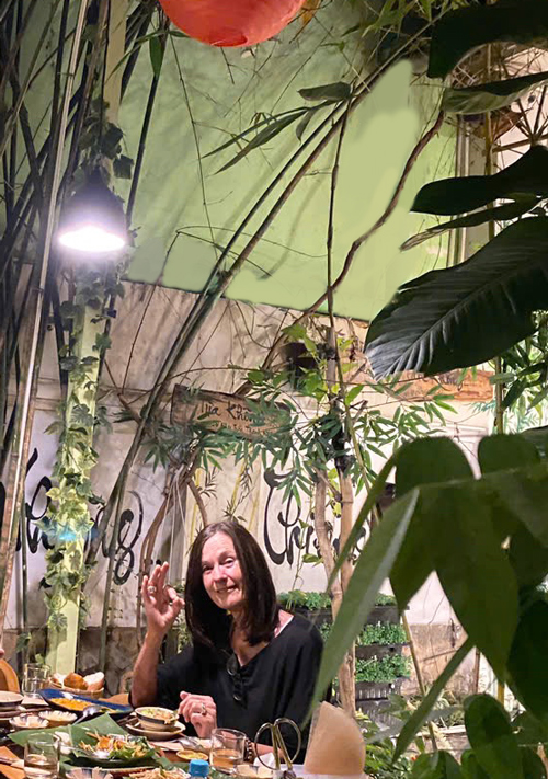 Foreign tourists enjoying vegetarian Vietnamese cuisine at Phuong Mai Restaurant in District 1.