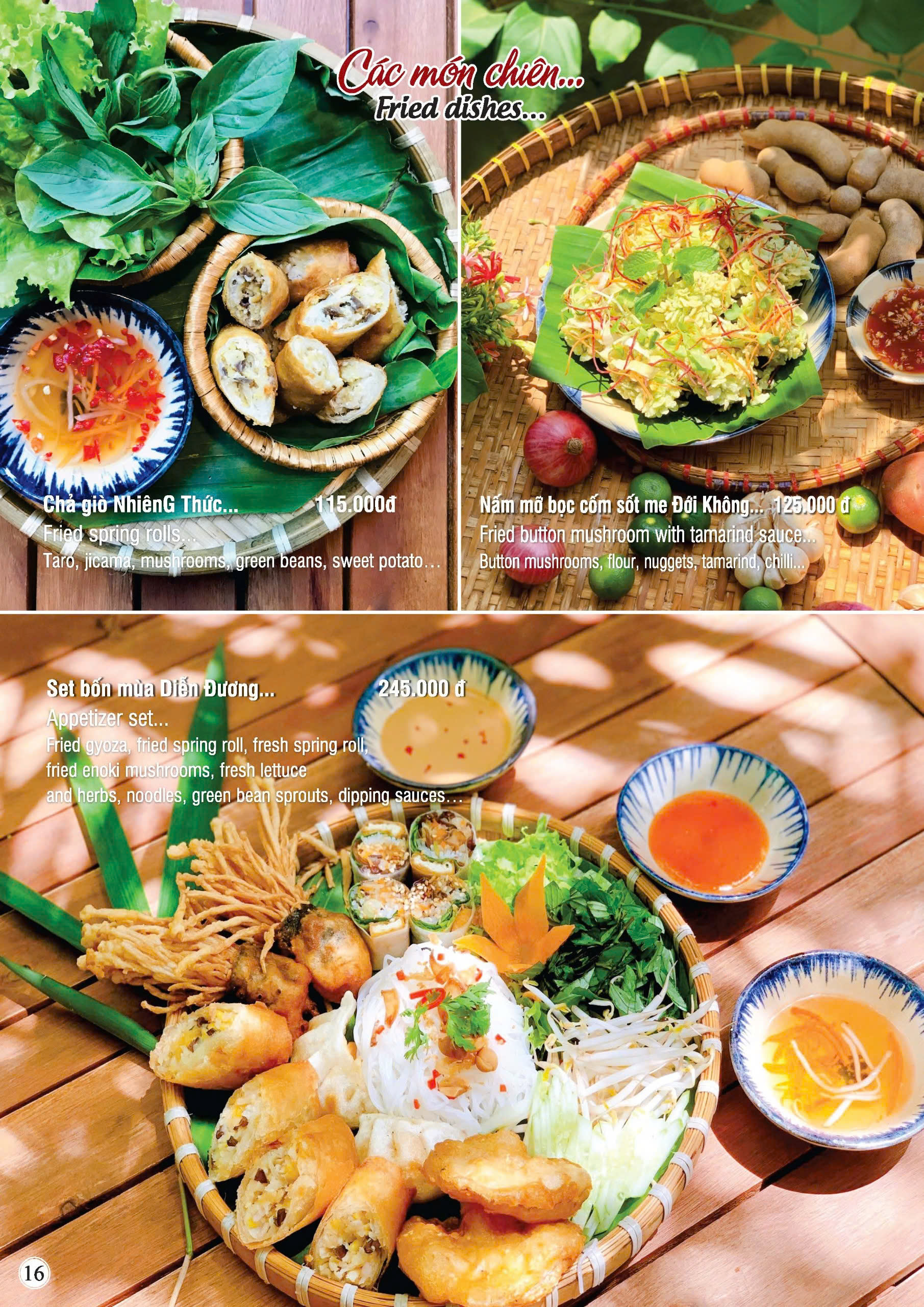 Hình ảnh các món chiên chay tại Nhà hàng chay Phương Mai kèm thông tin chi tiết và giá món