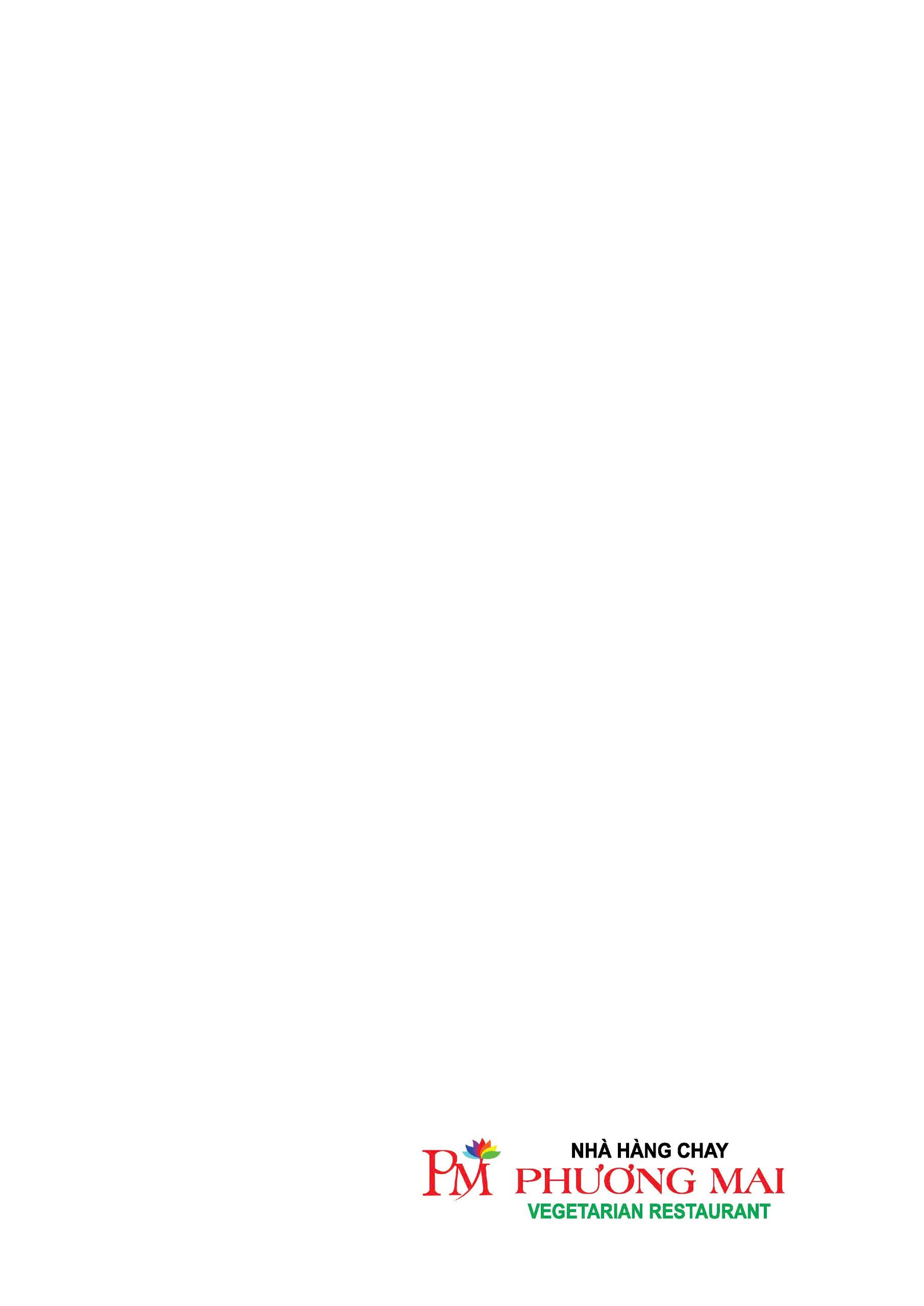 Logo Nhà hàng chay Phương Mai trong thực đơn chay ngon quận 1 trang cuối menu